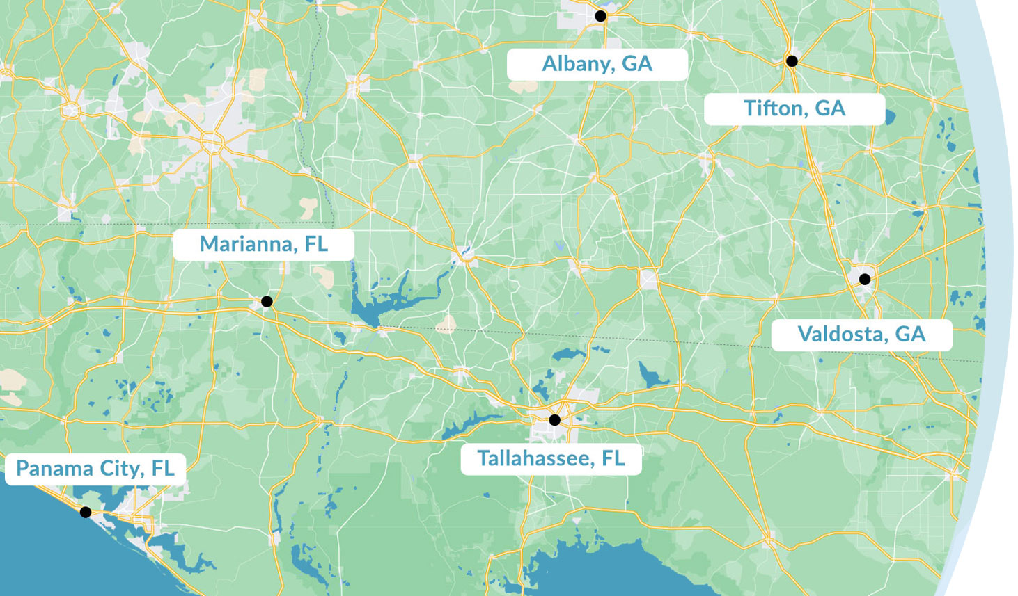 Southern Vitreoretinal Associates Map Locations Image | Board Certified Ophthalmologists in Florida & Georgia
